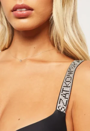 A decorative rhinestone strap